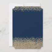 金ゴールド卒業キャップ、ダイアモンズネイビーブルー卒業 招待状 (裏面)