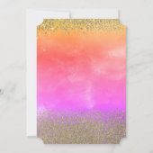 金ゴールド卒業キャップ、ダイヤモンドグラデーション卒業 招待状 (裏面)