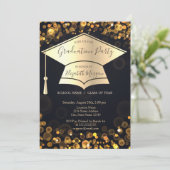 金ゴールド卒業キャップ《写真》ぼけ味暗部卒業 招待状 (スタンド正面)