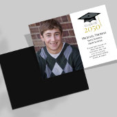 金ゴールド卒業ハット写真テンプレート 招待状