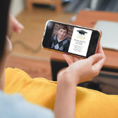 金ゴールド卒業ハット写真テンプレート 招待状