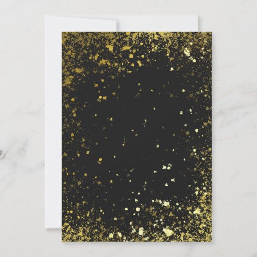 金ゴールド卒業パーティーモダン卒業パーティ招待状 招待状 (裏面)