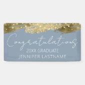 金ゴールド卒業パーティー予算バナー 横断幕 (横)