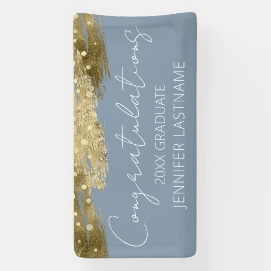 金ゴールド卒業パーティー予算バナー 横断幕 (縦)