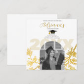 金ゴールド卒業パーティ日付の保存 セーブザデート (正面/裏面)