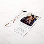 金ゴールド卒業モダンタイポグラフィ会 箔招待状 (回転した状態)