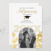 金ゴールド卒業党招待状 招待状 (正面/裏面)