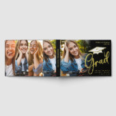 金ゴールド卒業写真コラージゲストブック ゲストブック (全面)