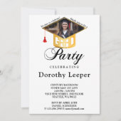 金ゴールド卒業式キャップ&写真卒業パーティー 招待状 (正面)