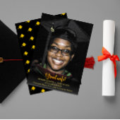 金ゴールド卒業文字暗い卒業発表 招待状