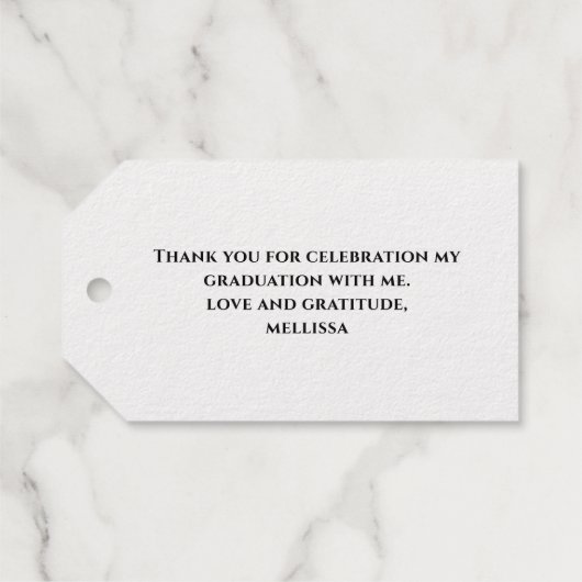 金ゴールド卒業書台本カスタム ギフトタグ (裏面 (横))