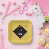 金ゴールド卒業2025パーティー ペーパープレート (パーティー)