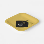 金ゴールド卒業2025パーティー ペーパープレート (傾斜あり)