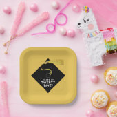 金ゴールド卒業2025パーティー ペーパープレート (パーティー)