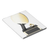 金ゴールド卓球トロフィー ノートパッド (アングル)