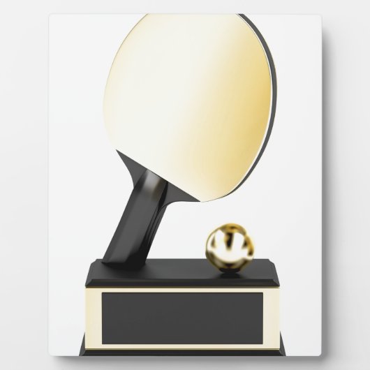 金ゴールド卓球トロフィー フォトプラーク (正面)