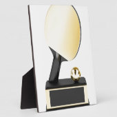 金ゴールド卓球トロフィー フォトプラーク (側面)