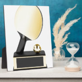 金ゴールド卓球トロフィー フォトプラーク (側面)