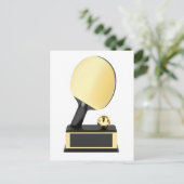 金ゴールド卓球トロフィー ポストカード (スタンド正面)