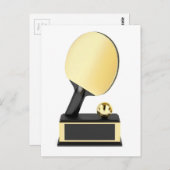 金ゴールド卓球トロフィー ポストカード (正面/裏面)