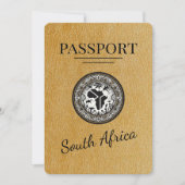 金ゴールド南アフリカ旅券 セーブザデート (正面)