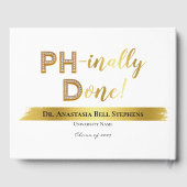 金ゴールド博士後期課程の卒業式パーティー写真 ゲストブック (裏面)