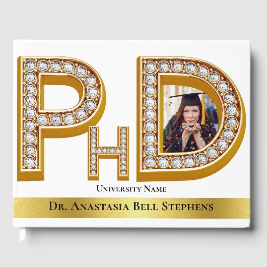 金ゴールド博士後期課程の卒業式パーティー写真 ゲストブック (正面)