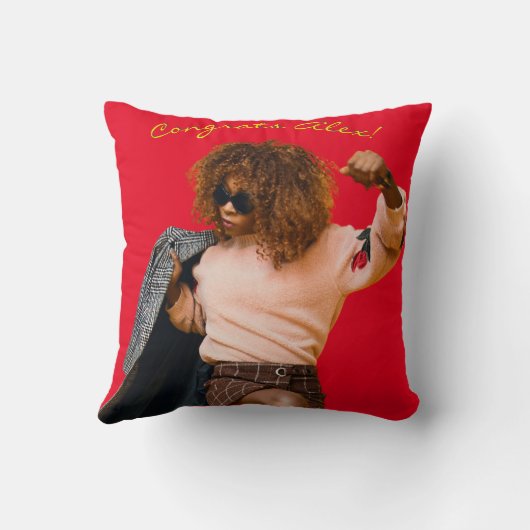 金ゴールド博士後期課程の卒業式パーティー クッション (裏面)