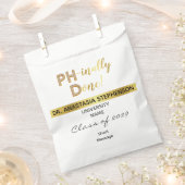 金ゴールド博士後期課程の卒業式パーティー フェイバーバッグ (クリップ留めされた状態)