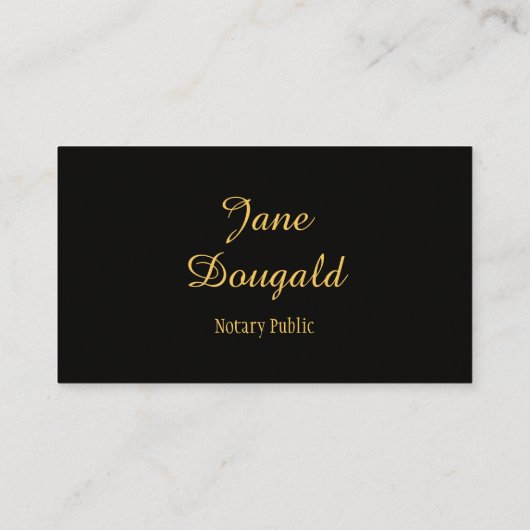 金ゴールド印鑑付き黒クラシック公証人 名刺 (裏面)