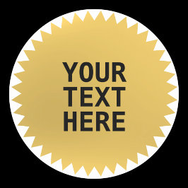 金ゴールド印鑑賞受賞カスタム文字 ラウンドシール