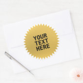 金ゴールド印鑑賞受賞カスタム文字 ラウンドシール (封筒)