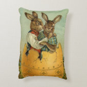 金ゴールド卵のヴィンテージイースタービクトリアン アクセントクッション (裏面(縦))