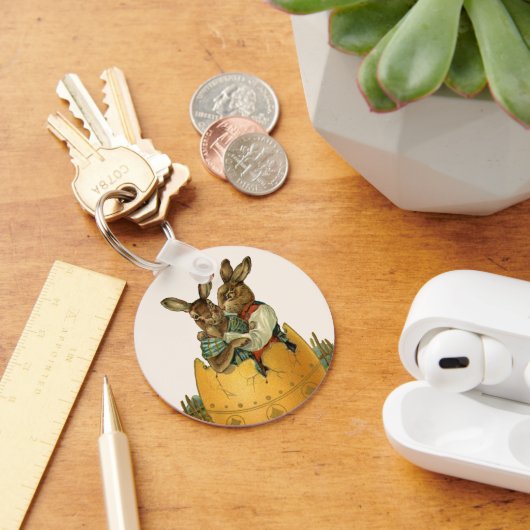 金ゴールド卵のヴィンテージイースタービクトリアン キーホルダー (デスク)