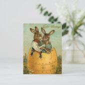 金ゴールド卵のヴィンテージイースタービクトリアン シーズンポストカード (スタンド正面)