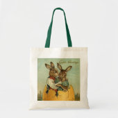 金ゴールド卵のヴィンテージイースタービクトリアン トートバッグ (正面)