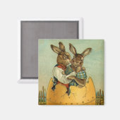 金ゴールド卵のヴィンテージイースタービクトリアン マグネット (正面/裏面)