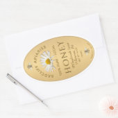 金ゴールド卵形ハチミツの紋章、デイジー 楕円形シール (封筒)