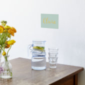 金ゴールド又は銀のエレガント名淡い色の台本sea green 箔ポスター (レイダウン (キッチン))