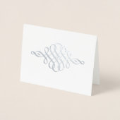 金ゴールド又は銀モダンのエレガント花柄 箔カード (正面)