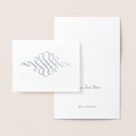 金ゴールド又は銀モダンのエレガント花柄 箔カード (ディスプレー)