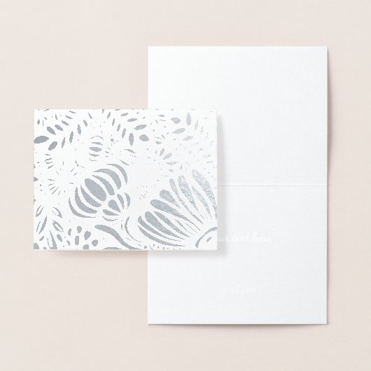 金ゴールド又は銀モダンのエレガント花柄 箔カード (ディスプレー)