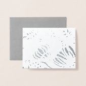 金ゴールド又は銀モダンのエレガント花柄 箔カード (封筒付き正面)