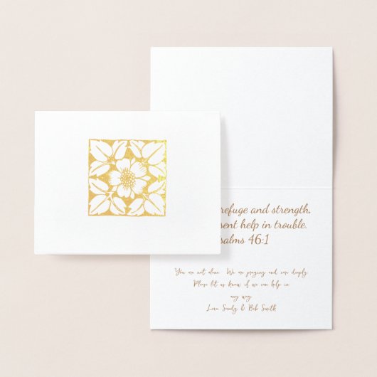 金ゴールド又は銀モダンのエレガント花柄 箔カード (ディスプレー)