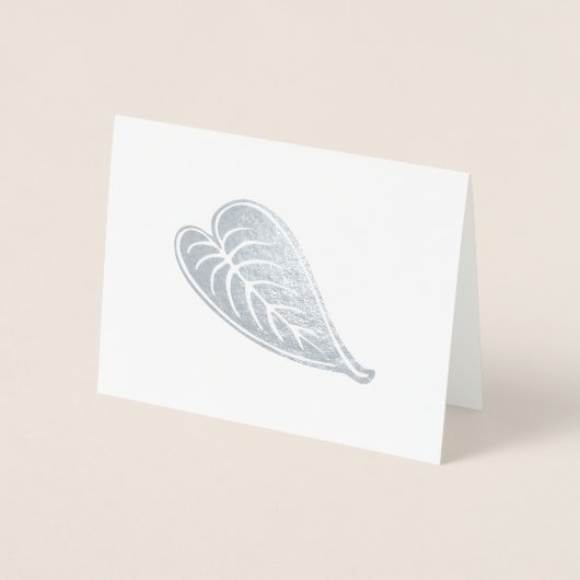 金ゴールド又は銀モダンのエレガント葉模様 箔カード (正面)