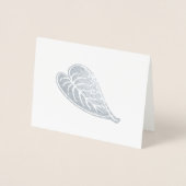 金ゴールド又は銀モダンのエレガント葉模様 箔カード (正面)