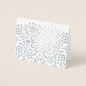 金ゴールド又は銀抽象芸術モダン花柄 箔カード (正面)