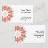 金ゴールド及びオレンジはすの花の体及び精神のセラピー 名刺 (正面/裏面)