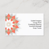 金ゴールド及びオレンジはすの花の体及び精神のセラピー 名刺 (裏面)