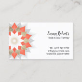 金ゴールド及びオレンジはすの花の体及び精神のセラピー 名刺 (正面)